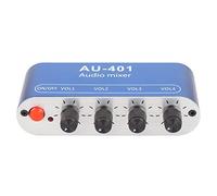 TYCIONG Amplificador Selector de Sonido Mezclador Estéreo Portátil 4 en 1, Fácil de Ajustar con Controles de Graves y Agudos para Auriculares de PC, Portátil, Aluminio Azul