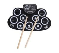 TYCIONG Batería Electrónica Portátil de 9 Almohadillas con Altavoces Integrados para Niños y Adultos, Batería de Práctica Plegable Enrollable para Actuaciones Al Aire Libre