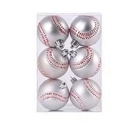 TYCIONG Bolas de Decoración Navideña, Hermosas Bolas Decorativas de Plástico para Fiestas Navideñas, 6 Cm, Paquete de 6 (#2)