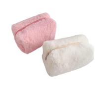 TYCIONG Bolsa de Maquillaje de Felpa Esponjosa, Suave y Encantadora Bolsa de Cosméticos Portátil para Niñas, Material a Prueba de Polvo, de Viaje para Lápices Labiales, Sombras de Ojos, Pinceles, de