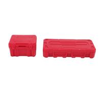 TYCIONG Caja de Equipaje y Caja de Herramientas de Alta Simulación para Coche Teledirigido, Conjunto para Exhibiciones de Escenas Diversas con Pegatina para Decoración (Rojo)