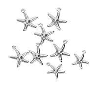 TYCIONG Colgante de Estrella de Mar Oceánica, 50 Piezas, Joyería de Playa de Acero Inoxidable Exquisita Hueca de Doble Cara para Decoración de Bricolaje, 17,5 Mm/0,7 Pulgadas para Artesanos