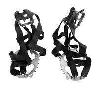 TYCIONG Crampones para Escalada en Hielo de Acero Inoxidable de 18 Dientes con Excelente Tracción para Montañas Nevadas y Pistas de esquí (M)