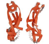 TYCIONG Crampones para Escalada en Hielo de Acero Inoxidable de 18 Dientes con Excelente Tracción para Montañas Nevadas y Pistas de esquí (L)