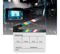 TYCIONG Director Clapperboard Colorfast Acrylic TV Movie Action Board para Publicidad/Cosplay, 11,8 X 9,8 X 0,7 Pulgadas, Negro/blanco (Pizarra blanca de color PAV1CWE3)