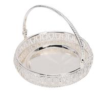 TYCIONG Elegante Bandeja Redonda para Servir de Aleación de Zinc con Asa para Decoración de Mesa de Reunión Familiar