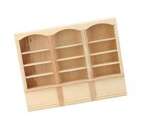 TYCIONG Exquisita Librería en Miniatura para Casa de Muñecas 1:12, Accesorio para Modelo de Madera de 9,1x7,1 Pulgadas, Juguete para Casa de Muñecas (Color Madera (librería Triple))