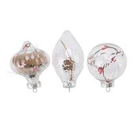 TYCIONG Juego de 12 Adornos de Bolas de Navidad Inastillables Soplados de Pet para Decorar Días Festivos de Bricolaje, Hogar y Oficina, Transparente (6166)