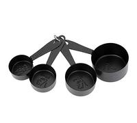 TYCIONG Juego de Cucharas Medidoras de Acero Inoxidable, Herramienta para Hornear a Escala Precisa para Utensilios de Cocina, Negro Ecológico, 4 Piezas para el Hogar