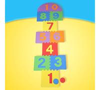 TYCIONG Juego de Estera de Rayuela Gigante para Niños, Azulejos Entrelazados de Espuma EVA Suave, Juguetes de Juegos Familiares, Juegos Coloridos para Interiores y Exteriores para Niños (Vistoso)