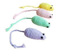 TYCIONG Juguete Interactivo para Gatos con Cuerda de Algodón Suave y Piedra Sonora para Jugar Divertido, Adecuado para Aliviar el Aburrimiento, Hecho de Materiales de Primera Calidad (ratoncito)