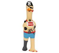 TYCIONG Juguete para perros de pollo chirriante, seguro, resistente a las mordeduras, rechinar de dientes elástico, pintado a mano, divertido juguete interactivo para perros (pollo pirata)