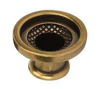 TYCIONG Manija Redonda de Aleación de Zinc para Gabinete, Manija de Cajón Lisa, Estilo Antiguo para Armario, Cajón, Bronce, 1 para Mejoras del Hogar (Forma redonda antigua verde)