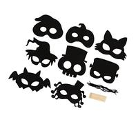 TYCIONG Máscara para Rascar de Halloween Arte Creativo Máscaras de Animales de Papel para Rascar con Iris Juego de Manualidades para Familias y Niños Material Tamaños de Cartón Adecuados para Edades