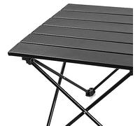 TYCIONG Mesa Plegable Portátil para Acampar Al Aire, Duradera, de Aleación de Aluminio, para Barbacoa, Mesa Auxiliar para Puesto Callejero, Negra, para Picnic, Pesca, café en Casa, Resistente Al (S)