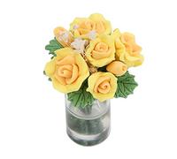 TYCIONG Mini Casa de Muñecas Modelo Bonsái Juguetes de Juego Accesorios de Decoración de Plantas de Jardín para Muñecas, Materiales Duraderos, Portátil, Gran Regalo para Amantes de Las (Amarillo)