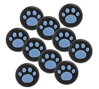 TYCIONG Novela Cubierta de Joystick con Forma de Pata de Gato, Material de Silicona Resistente Al Desgaste, Opciones en Rojo/Azul/Blanco/Rosa/Verde (Garras Azules sobre Negro.)