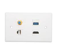 TYCIONG Placa de Salida de 4 Puertos Fácil Instalación Interfaz Multimedia HD Gestión de Cables Cat6 Tipo F para Configuración del