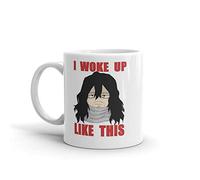 TYCLTY Aizawa Shouta Eraserhead ""I woke up like this" Chibi B/MHA. Tazas de café de cerámica de 325 ml con mango en forma de C, cómodas de sostener, waYanl-3933, BZ305