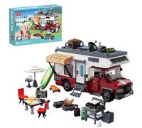 TYCOLE City Juguete de Construcción Autocaravana Set Modelo de Acampada con Luces, Accesorios Regalo Cumpleaños 6+ Años (880 Piezas)