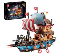 TYCOLE Juego de bloques de construcción de barcos pirata con luces, 916 piezas de juguetes para construir barcos, modelo de juguetes pirata, regalo de cumpleaños para adultos, niños y adolescentes