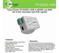 Tycon Systems TP-DCDC-1248 - Convertidor POE de salida de 24 W CC a CC (48 V, salida POE)