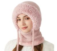 TyCylKu Gorros De Punto para Mujeres, Protector Facial Abrigado para Invierno, Bufanda De Cabeza De Invierno Abrigada, para Ciclismo Viajes Esquí Bicicleta Snowboard