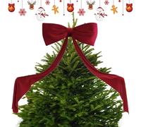 TyCylKu Moño Gigante para Pino/árbol De Navidad Lazo Tendencia 2025 180x50cm Terciopelo Lazo Extra Grande Navideño, Lazos Grandes para Arbol De Navidad, Cinta Grande De Terciopelo