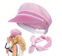 TyCylKu Sombrero de capitán de, sombrero de marinero rosa para niñas, elegantes sombreros de mar marino-marino para fiestas temáticas náuticas, soltero, disfraz, Halloween