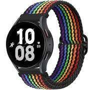 TYEMLM Correa de nailon para Samsung Galaxy Watch 7, 6, 5, 4, 40mm, 44mm, 6Classic, 43/47mm, 20mm, 22mm, banda trenzada Solo Loop para Huawei Watch 3 4Pro(Seven black,22mm)