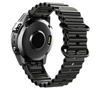 TYEMLM Correa de silicona Ocean de 22 mm y 26 mm para Garmin Approach S62, Fenix 5x, 5Plus, Fenix 6x, 6Pro, Fenix 7x, Intinct 1, 2, pulsera de ajuste rápido, correas de reloj D2.(Black,26mm)