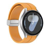TYEMLM Correa de silicona original para Samsung Galaxy Watch 6 Cassic 43 mm 47 mm 5pro 45 mm reloj Fe 4 5 6 7 40 44 mm Pulsera de hebilla magnética Banda de vigilancia(Yellow-S,For Watch 6 Series)