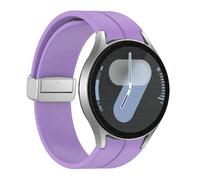TYEMLM Correa de silicona original para Samsung Galaxy Watch 6 Cassic 43 mm 47 mm 5pro 45 mm reloj Fe 4 5 6 7 40 44 mm Pulsera de hebilla magnética Banda de vigilancia(Purple-S,Watch 7 40 44)