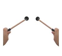 Tyenaza 1 par de mazo de percusión, mazo de tambor de lengua multifuncional de goma y arce para concierto (Negra)