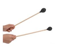 Tyenaza 1 par de mazos de marimba, cabezal de hilo duro medio con mango de arce, para percusión jugando MQ -06 (Negro)