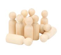 Tyenaza 10 Pcs Wooden Peg Doll, 75mm 3.0in Safe Burr Develop HandsOn Skills DIY Accessories for Decoration, for Painting Decorating (75MM boy)