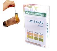 Tyenaza 100 Hojas de Papel de Prueba de PH, 4.5-9.0 Tiras de Papel de Prueba de ácido Alcalino de Medición Rápida y Precisa, para Agua Saliva Orina Suelo Comida Dieta Monitoreo de PH de Dieta