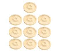 Tyenaza 10pcs Bead Bracelet Display Tray, Multipurpose Stylish Elegant Round Shape Solid Wood Jewelry Tray, for Bangle Bracelet Jewelry(9.5x9.5cm)