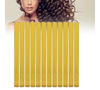 Tyenaza 12 piezas de extensión de cabello de peluca profesional, barras adhesivas de pegamento termofusible, herramienta de peinado, para diversas tareas de unión (Amarilla)