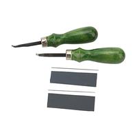 Tyenaza 2 Pcs Leather Edge Skiving Tool Alloy Steel High Strength Leather Edge Skiving Beveler Tool for DIY