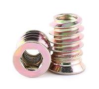 Tyenaza 20 Piezas M6 x 17 mm Tuercas para Madera, Tuerca de Inserción de Madera, Insertos Roscados para Madera, Inserto Roscado Hexagonal Aleación de Zinc Tuerca, para Muebles de Madera