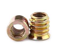 Tyenaza 20 Piezas M8 x 15 mm Tuercas para Madera,Tuerca de Inserción de Maderas, Tuercas de Inserción de Rosca Hexagonal, Inserto Roscado Hexagonal Aleación de Zinc Tuercas, para Muebles de Wood