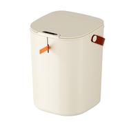 Tyenaza 20L Cubo de Basura Automático con Sensor, Bote de Basura Inteligente Sin Contacto para Baño, Bote de Basura Inteligente con Asa, para Cocina Oficina Retrete RecáMara, 23,5x23,5x34,5cm(Crema)