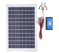Tyenaza 50W 18V Kit de Panel Solar, Mantenedor de Cargador de Batería Solar con MPPT Controlador de Carga a Prueba de Agua Abrazadera de Batería de 3 Metros para RV al Aire Libre Barco Remolque Camper