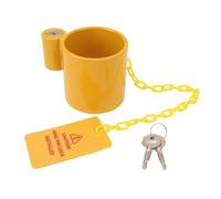 Tyenaza 5th Wheel King Pin Lock Anti Rust Heavy Duty Steel Trailer King Pin Lock with Yellow Caution Tag For Motorhomes