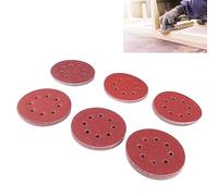 Tyenaza 60pcs 5in 8 orificios de disco de lijado, 6 tipos de papel de de redonda para madera, metal, pulido de piedra