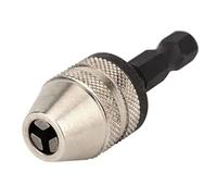 Tyenaza Adaptador de mandril, 1/4 de cambio rápido Vástago hexagonal Empuje hacia atrás Reducción de 3 mandíbulas para broca Amoladora eléctrica 0,3-3,6 mm