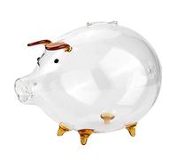 Tyenaza Ahorro de Monedas de Cerdo de Cristal Transparente, Hucha pequeña Transparente decoración de Caja de Dinero Regalo para niños