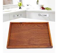Tyenaza Bandeja de Madera para Servir Plato, Platos de Madera para Carne, Bandeja de Madera pequeña Rectangular sólida Natural para Aperitivo de Queso para Fiestas de Comida(35 * 24cm)