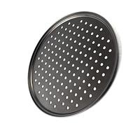Tyenaza Bandeja para pizza perforada, antiadherente para hornear, fácil desmoldar, bandeja para pizza con ventilación de fondo firme (28CM)